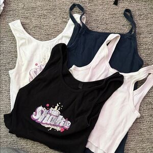 Brandy Melville Black, White, and Navy Crop Tops